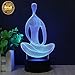 Produktbild Yoga Meditation 3D Optische Illusions-Lampen, FZAI 7 Farben Berührungsschalter Schreibtisch LED Nacht Lichter mit 150cm USB-Kabel zum Kinder Weihnachtsgeschenk Haus Dekoration