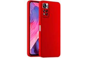 HULLIN Coque de Téléphone en Silicone Colorée, Adaptée à Redmi Note 11 Pro+ 5G (6.67") - Rouge de Chine