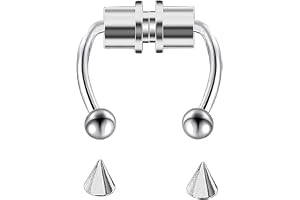Ruluti 1 st falsk näsring rostfritt stål magnet näsa piercing ring u-formad punk septum piercing ring kvinnor kroppssmycken