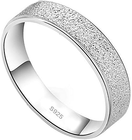 Weeno Ladies Mens 925 Sterling Silver Ring Matte for Wedding Band/Anniversary/Engagement (Y)