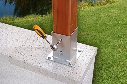 GAH-Alberts 211639 Aufschraubhülse für Vierkantholzpfosten – feuerverzinkt, 91 x 91 mm - 3