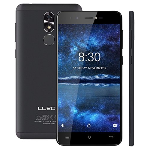 Smartphone ohne Vertrag, Cubot R9 4G Dual SIM Android 7.0 Smartphone, 5,0'' HD Display MT6580 Prozessor 1,3 GHz 2 GB RAM + 16 GB ROM mit Fingerprintsensor ID Handys (Schwarz)