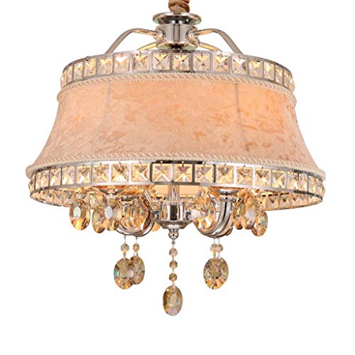 Preisvergleich Produktbild Europäischen Kristall-kronleuchter Einfache Schlafzimmer Lichter Post-moderne Stoff Restaurant Lichter Kreative Runde Led Kristall Lampen / E14 * 4