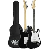 Midex AGE-80BK Amplifier Full Electric Guitar Set 4/4 Adults 39 Inch White Black