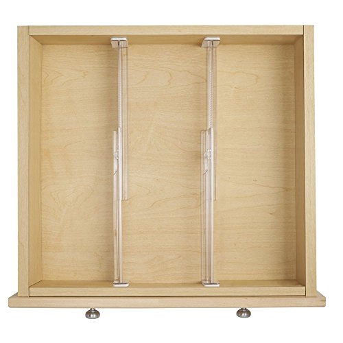 mDesign 2er-Set Schubladen-Organizer – dank verstellbarer Trennelemente Schublade organisieren – Schubladeneinsatz für Küchen- & Schlafzimmerschubladen – transparent - 4