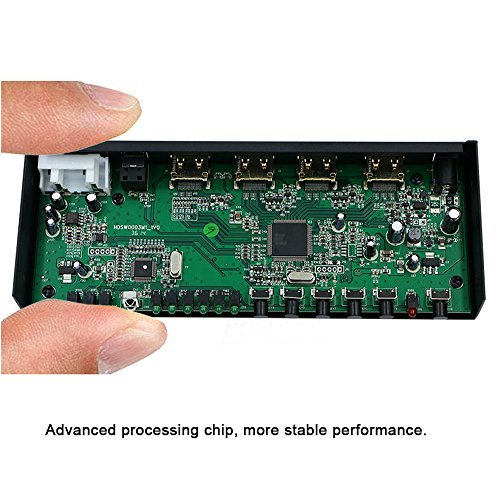 AGPtEK 4Kx2K 3D HDMI/MHL 3×1 Matrix Umschalter Audio Extractor mit ARC EDID Einstellbar 5.1CH/PASS/2CH/ IR-Fernsteuerung - 3