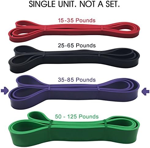 JamHooDirect Pull-up Band - Extra Durable and Top Rated Assisted Resistance &amp; Stretch Band - Perfect Equipment for Powerlifting, CrossFit, Physical Therapy - Fit both Men and Women (Purple 35-85 lbs)