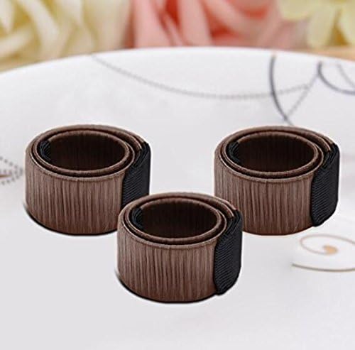 SUxian 3 Pcs Women Hair French Bun Bun Maker Clip Hair Styling Twist Hair DIY Tool (Light Coffee)