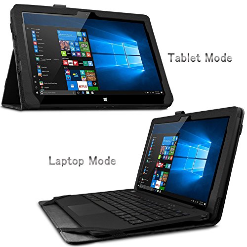Odys Fusion Win 12 Pro 2in1 Hülle Case -Infiland Slim Fit Folio PU-lederne dünne Kunstleder Schutzhülle Cover Tasche für Odys Fusion Win 12 Pro 2in1 29,5 cm (11,6 Zoll) Tablet-PC (mit Auto Schlaf / Wach Funktion,Tablet und Tastatur sind nicht entgehaltet)(Schwarz) - 3