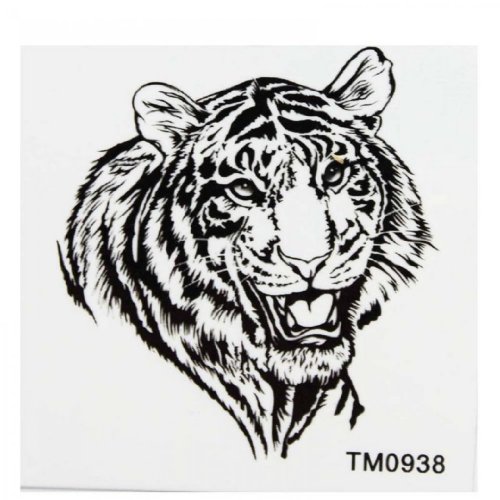Preisvergleich Produktbild SPESTYLE wasserdicht ungiftig temporäre Tätowierung stickersTemporary Tattoo- Mode schwarzen Tigerkopf wasserfeste Tattoos Aufkleber