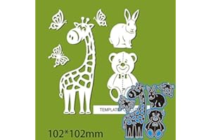 YunTrip Matrices de découpe en métal pour la fabrication de cartes, motif girafe, lapin, amis - Pour scrapbooking, album photo, gaufrage, cartes décoratives
