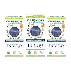 Cultivators Organic Herbal Hair Color Indigo-300gm - Pack of 3