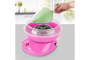 KEDIA Machine à Barbe à Papa pour la Maison, Machine Sucre Candy avec 10 Bâtonnets, Mini machine à Guimauve, Barbe a papa pour les fêtes d'enfants, les anniversaires (Rose-A)