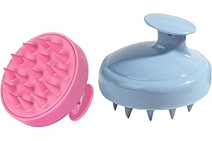 DDHHCP 2Pcs Kopfhaut Massagebürste, Massagebürste Haare [Nass & Trocken], Scalp Massager Pflege Haarwurzel Shampoo Haarbürste für Peeling und Kopfmassage (Blau Rosa)