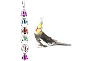 HEEPDD Parrot Bells Toy, Colorful Ringer Bells Swing Toy for Birds Budgies Parakeets African Greys Conures Cockatiels Love Birds Finch
