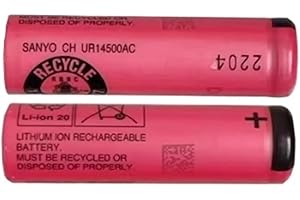 GUHKPFIX 2 batterie UR14500AC 3,7 V 740 mAh compatibili con spazzolino elettrico compatibile con Braun Oral B Pro 2 tipo 3766 IO4 IO5 IO6 IO7 IO9 IO8 3758 3759(Flat head battery)