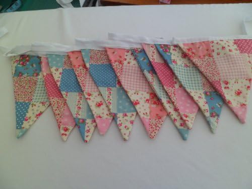 Patchwork Blue and Pink Double Sided Bunting