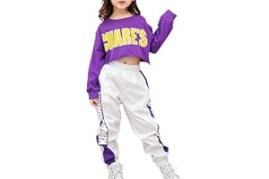 Tasty Life Moda Per Bambini Hip Hop Abbigliamento Sportivo Harajuku Alphabet Manica Lunga Top + Pantaloni Da Jogging Set Di Abbigliamento Sportivo Moderno Di Danza Jazz