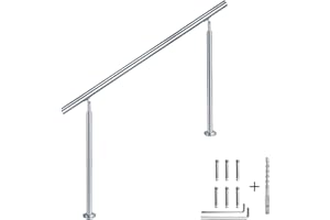 CAVATINY Edelstahl Handlauf Geländer für Treppen Brüstung Balkon ohne Querstreben - Innen und Außen Handlauf Geländer Treppengeländer Edelstahl Brüstung Balkon (180CM, ohne Querstreben)