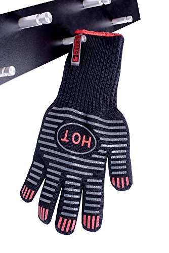 1 Paar culinario Grillhandschuhe / Backhandschuhe , Profi Topflappen, bis 250 °C hitzebeständig, mit extra langem 11 cm Bund - 3