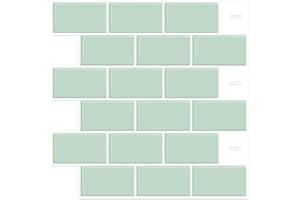 DEWOO Wandfliesen abziehen und aufkleben, selbstklebende Küchenrückwand, 3D-Fliesen, 10 Blatt (30,5 x 30,5 cm)