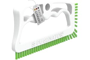 FUGINATOR® Spazzola per fughe – Spazzola per la pulizia delle fughe del bagno, WC, cucina, Pulizia di pareti e pavimenti – Pratica spazzola per fughe e piastrelle (Bianco/Verde)