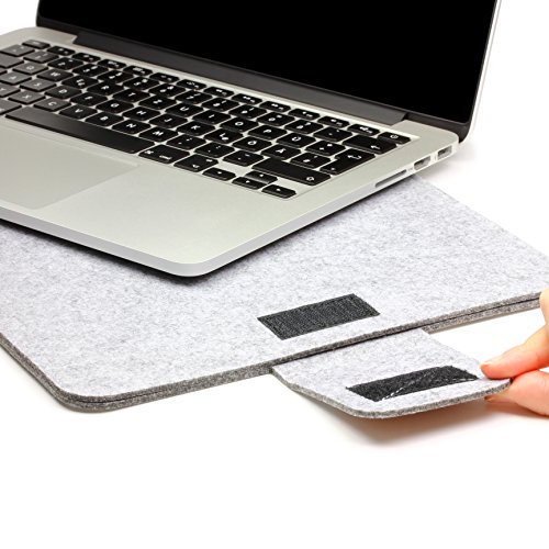 Original Urcover® 11,6 Zoll FILZ Laptop Tasche und Tablet Hülle passend für Ihr iPad, Lenovo Tablet, Samsung Tab, Netbook und viele weitere mobile Endgeräte [deutscher Fachhandel] Hell Grau - 6