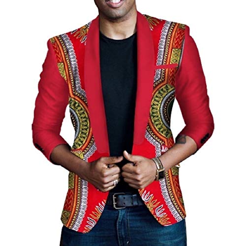 AGAING Men Small Blazer Dashiki Graphic Plus Size Comfort Slim Fitted Coat
