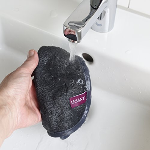 Hochwertiges Mikrofaser Make-Up Entferner Tuch | wiederverwendbar & ultrafein | funktioniert nur mit Wasser | hypoallergenes Abschminktuch | 2er Set Gesichtsreinigungstuch | 21x21cm - 6