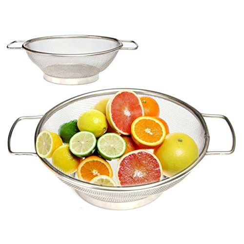 Des Küchen-Sieb Sieb mit Fuß – feinmaschig – Edelstahl – Set von 2 – Ø 20 und 24 cm - 3