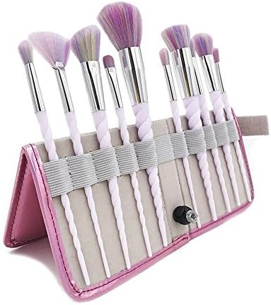 Tube 10Pcs High Quality Cream Unicorn Shape Design Handle Makeup Brushes Set Soft Multi-Colour Brush Hair With Portable Case