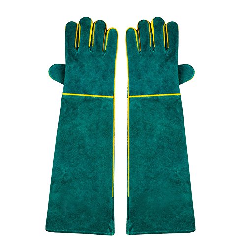 spécification Nuzamas 1 paire de gants de soudure, 58 cm Longueur de l'épaule Split Vachette, doublé en mousse, Rouge Long pour MIG, TIG Soudeurs, BBQ, jardinage, Réchaud, cheminée