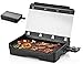Produktbild 2in1 Elektrischer Grill Kontaktgrill Grillplatte Spießgrill Barbecuegrill Tischgrill Elektro BBQ Grill mit Glas Deckel BBQ Große Grillfläche 43x30,5 cm Rauchfrei ohne Feuer 2.200 Watt (Elektro Grill mit Deckel)