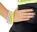 Produktbild Foxxeo 80er Jahre Neon Armbänder - 4er Set - pink gelb grün orange - Accessoires Schmuck Perlen Armband zum Bad Taste Kostüm