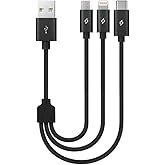 ttec Alumicable Mini Trio Lightning Micro USB 30cm Şarj Kablosu, Siyah
