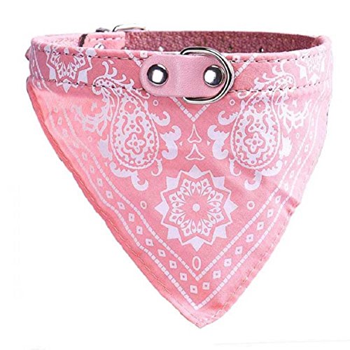 Pet-Series-FEITONG-Adjustable-Pet-Dog-Puppy-Cat-Neck-Scarf-Bandana-Collar-Neckerchief-M-M-Pink