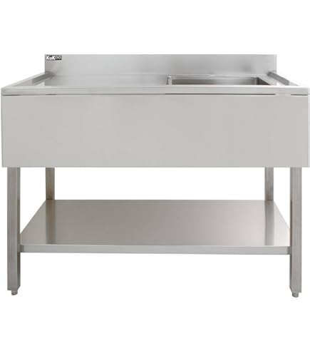 Lavello Da Esterno In Acciaio Inox 42x37x82cm - Per Giardino, Garage O Ristorante - Foto 5