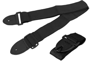 MenYiYDS-2 x verstellbare Gitarrengurte für E-Gitarre/Akustikgitarre/Bass, schwarz