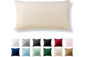 Alreya Renforcé Poszewka na poduszkę 40 x 80 cm – 100% bawełna, z zamkiem błyskawicznym YKK, super miękka poszewka na poduszkę, kolor Beżowy (sama poszewka)