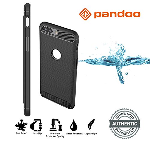 Funda OnePlus 5 Pandoo  Cubierta De Fibra De Carbono Para OnePlus 5 El Caso De Textura Perfecta Oneplus 5  Antideslizante  Antihuella  Anti-Scratch Armadura Negra  Carcasa Funda OnePlus 5