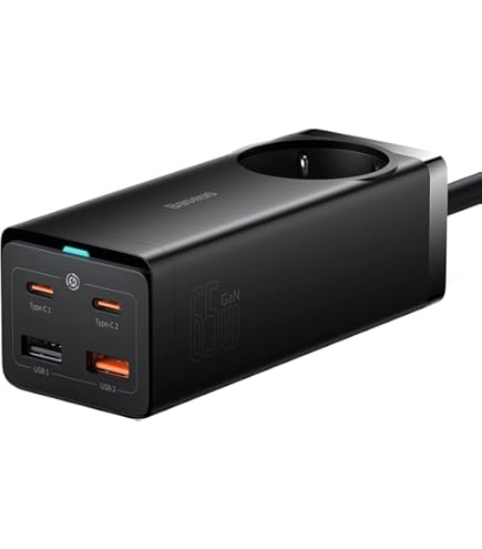 Baseus GaN5 Stekkerdoos, 30 W, kubus, USB C-oplader, 3-voudig stopcontact met schakelaar, draagbare PD-oplader, voor MacBook, iPad, iPhone 16/15/14/13/12, Galaxy, gaming, thuis, kantoor