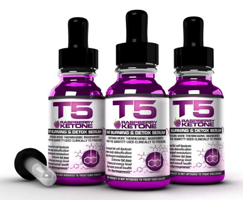 x3 T5 Raspberry Ketones Liquid : Powerful Raspberry Ketone Extract & T5 Fat Burners Blend - Top Diet Pills Alternative (3 Month Supply)