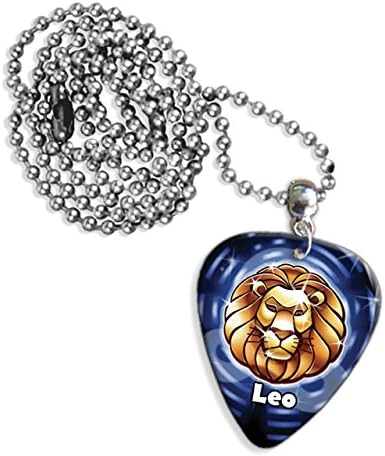 Leo Zodiac Star Sign Logo Guitar Pick Necklace (GD)