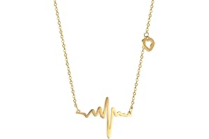 PROSTEEL Collier Battement du Coeur Fréquence de la Pulsation Chaîne Maille Jaseron Offerte Bijoux pour Femme Fille