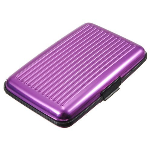 Well-Goal in alluminio per carte di credito e biglietti da visita Protection Case (Purple)