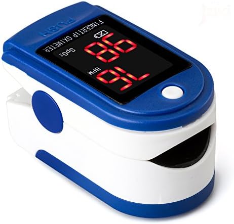 Home Use Finger Clamp Blood Oximeter - Pulse Oxygen Saturation Check Monitor - Heart Rate Meter-Medical Instruments , blue