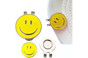 zalati Clip per Cappello con Pennarello per Pallina da Golf Design Magnetico Rimovibile Accessori Stile Faccina Sorridente per Gli Sport da Golf