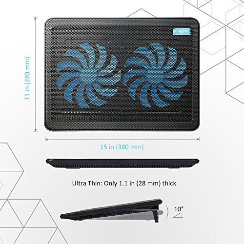 AVANTEK 17 Zoll Laptop K  hler Notebook Cooler St  nder K  hlpad K  hlmatte mit Dual 160mm L  fter  40 x 29 2 x 3 8cm 