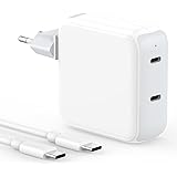 67W Caricatore Mac Book, Caricatore USB C 65W 2Porte, Caricabatterie USB C Alimentatore per MacBook Air 2020/2019/2018, MacBo