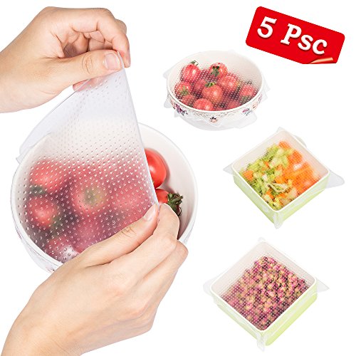 shix Stretch Silikon Wiederverwendbare Lebensmittel Wraps – Set von 5